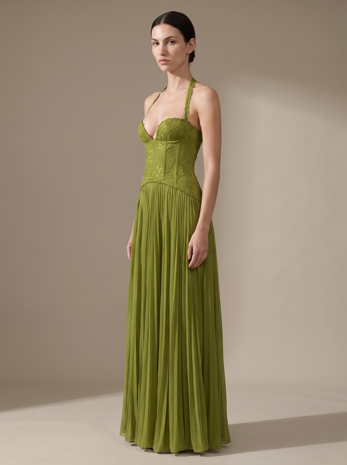 Aurora Satin Maxi Dress Blue 3