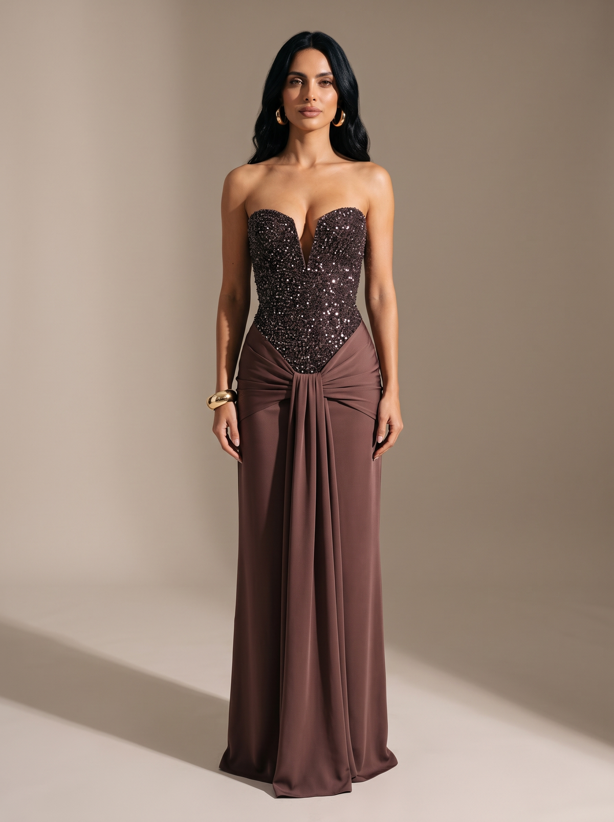 Nathalie Strapless Evening Gown Pink 1