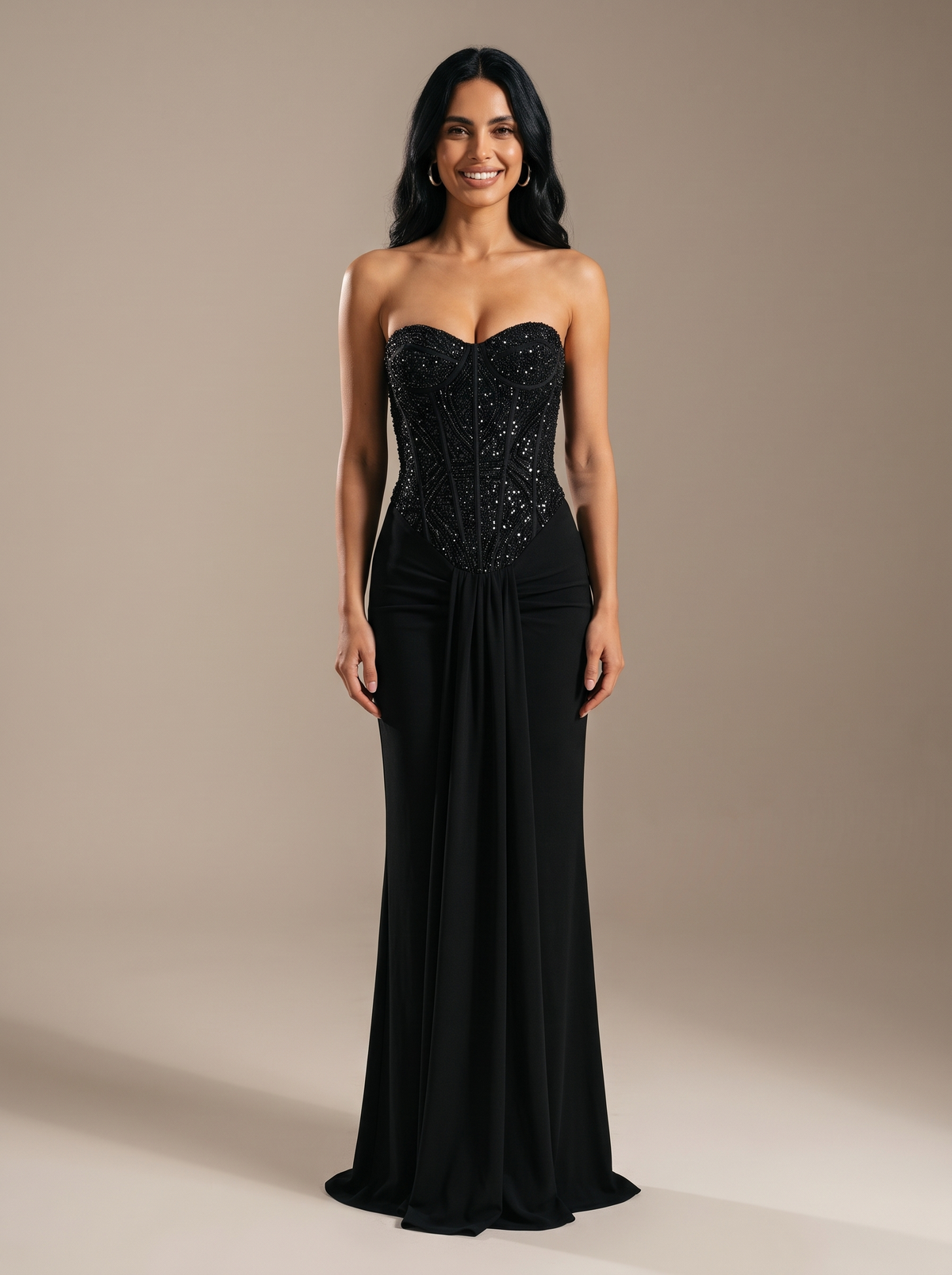 Nathalie Strapless Evening Gown White 7