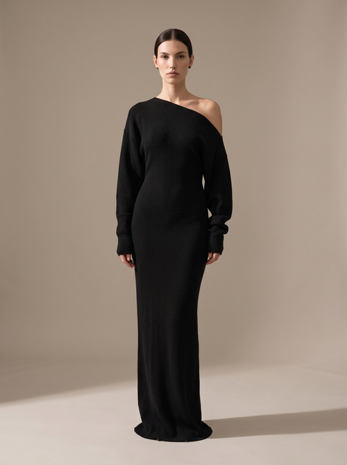 Rosalind Knit Maxi Dress Black 1