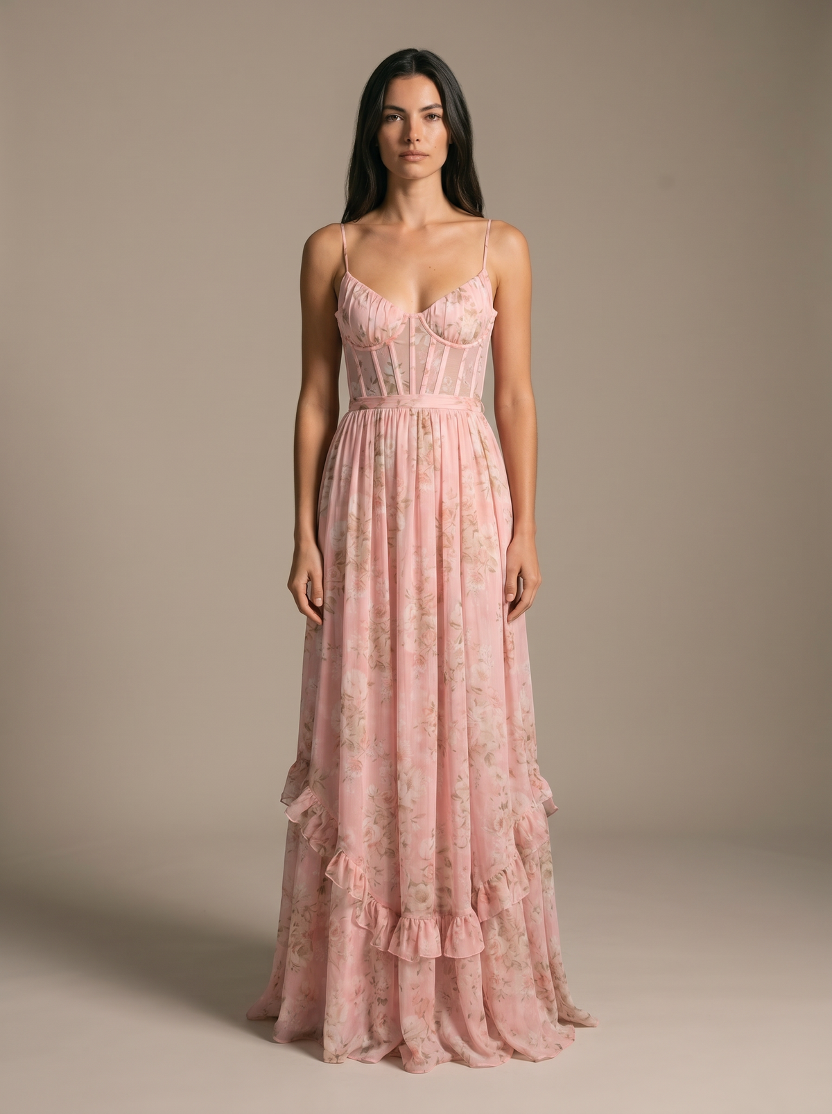Amira Velvet Maxi Dress Rose Petal 3