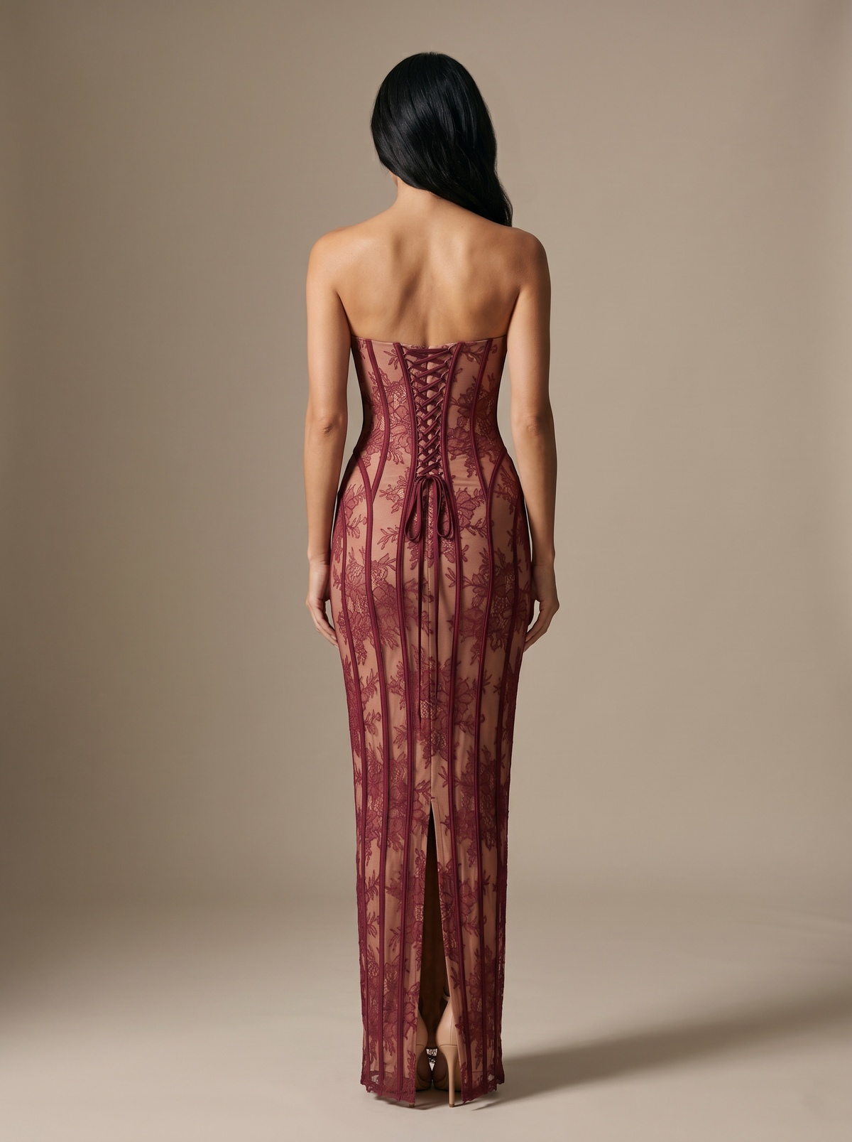 Savannah Maxi Dress Burgundy 4