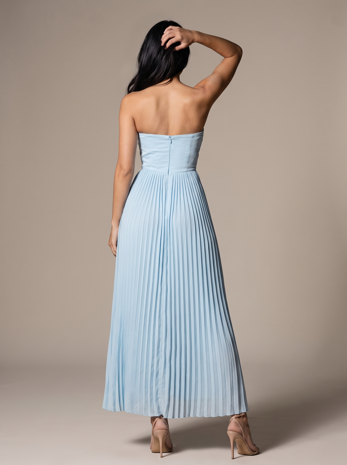 Jane Maxi Dress in Ocean Blue Black 4