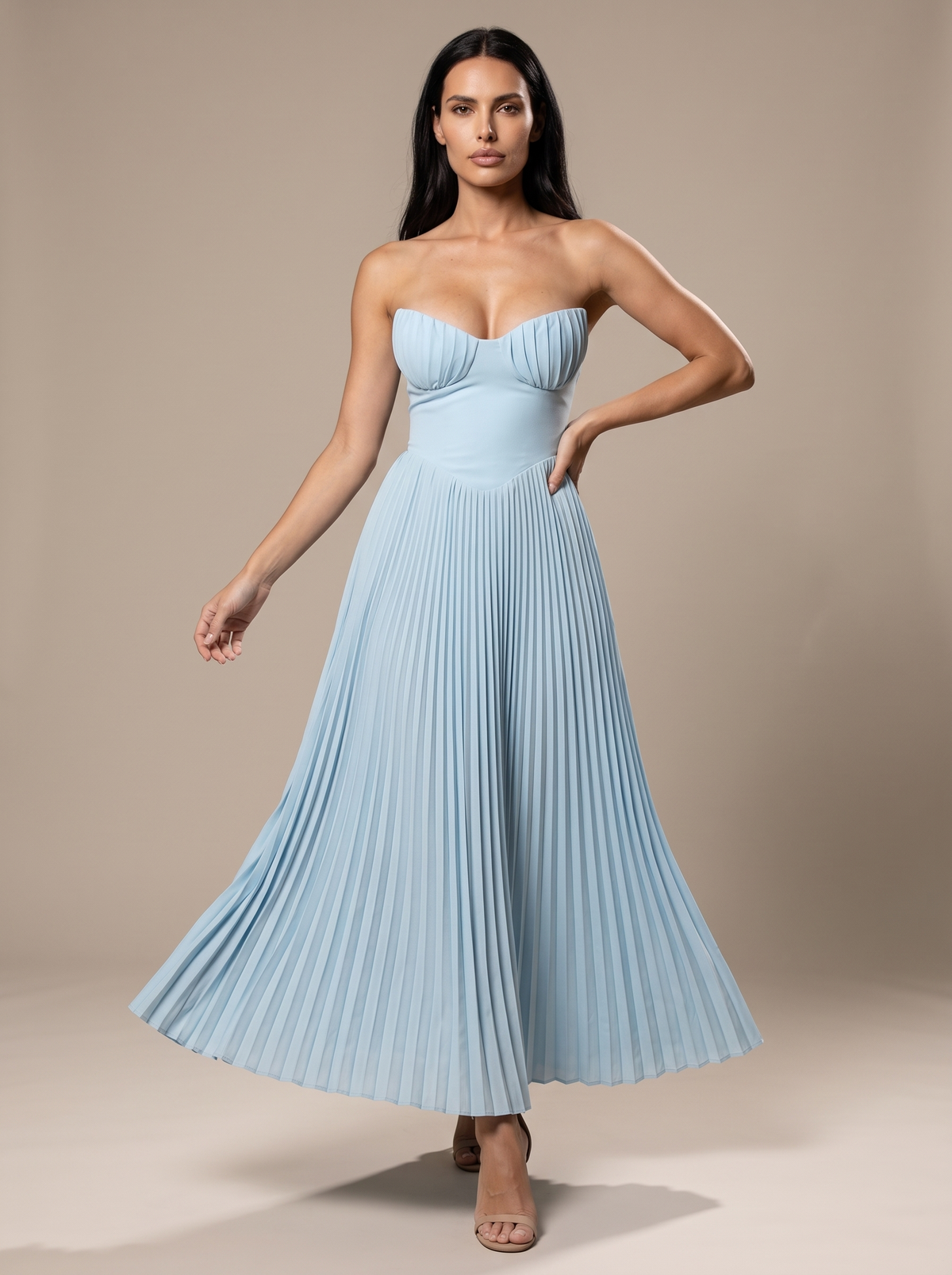 Jane Maxi Dress in Ocean Blue Ivory 5