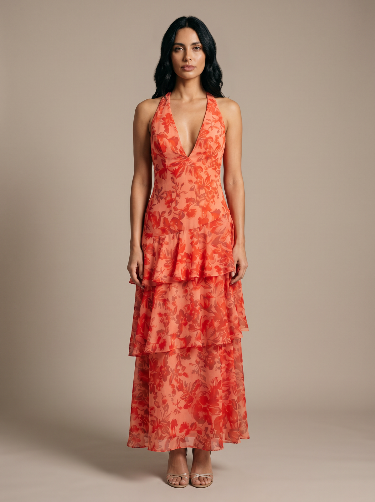 Elina Satin Maxi Dress Yellow 1