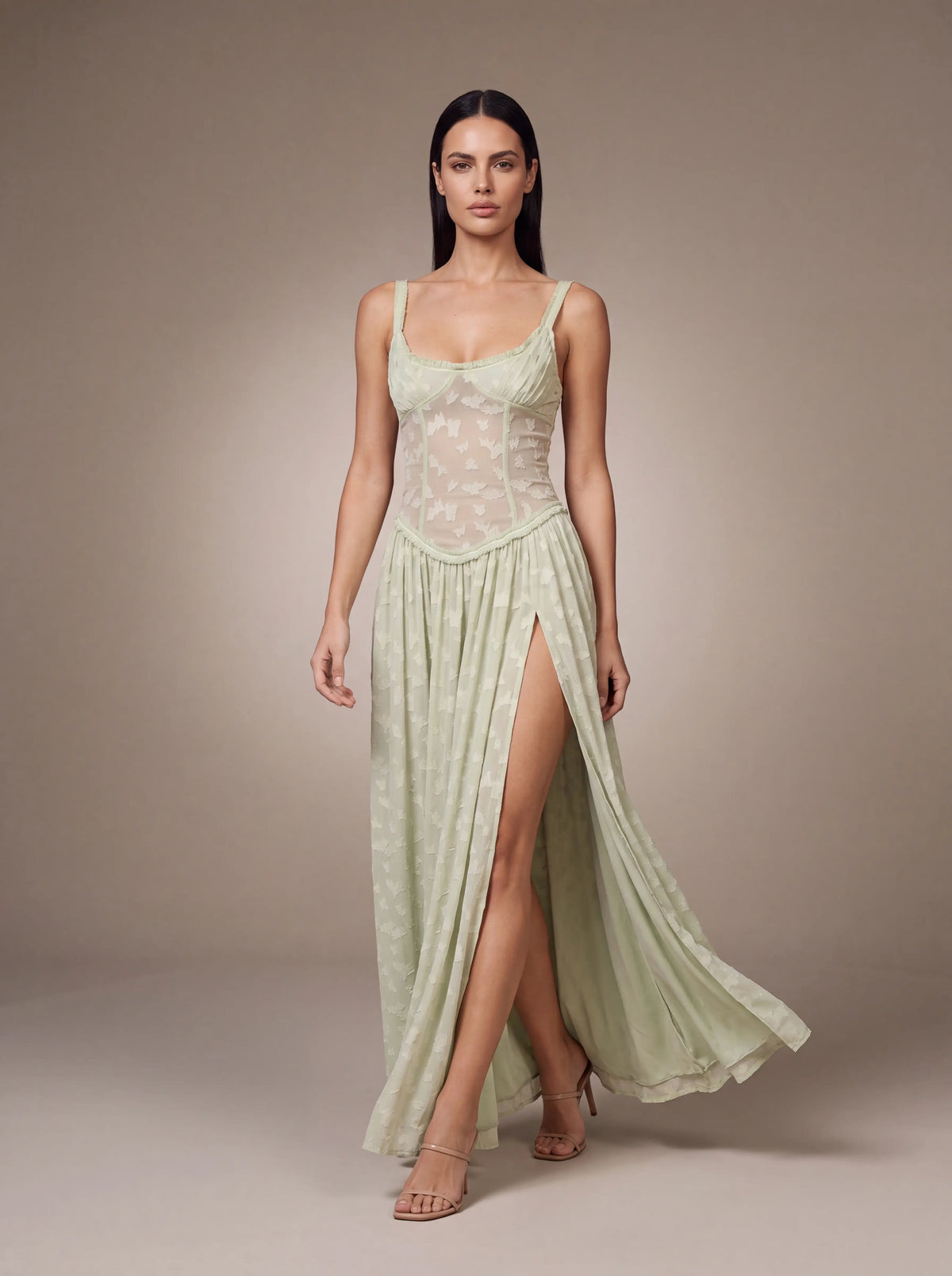 Grace Velvet Maxi Dress White 5