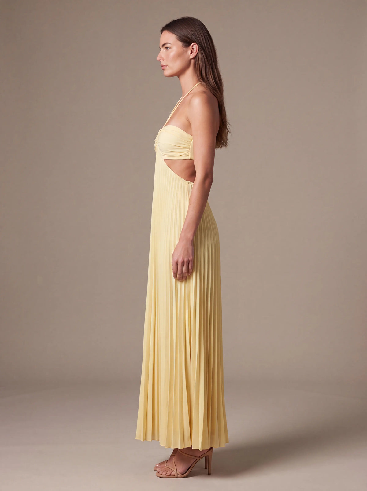 Sienna Satin Maxi Dress Sunset Ember 4