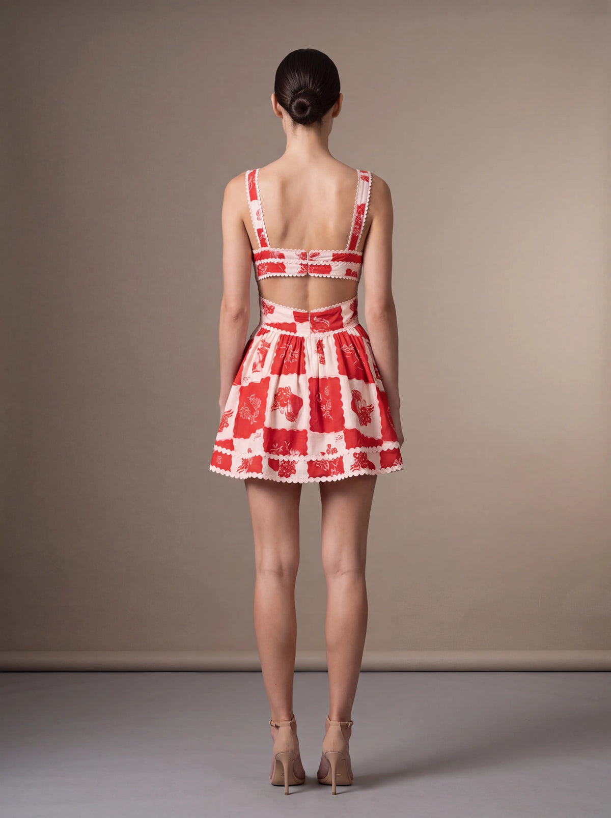 Nashi Velvet Mini Dress Red 3