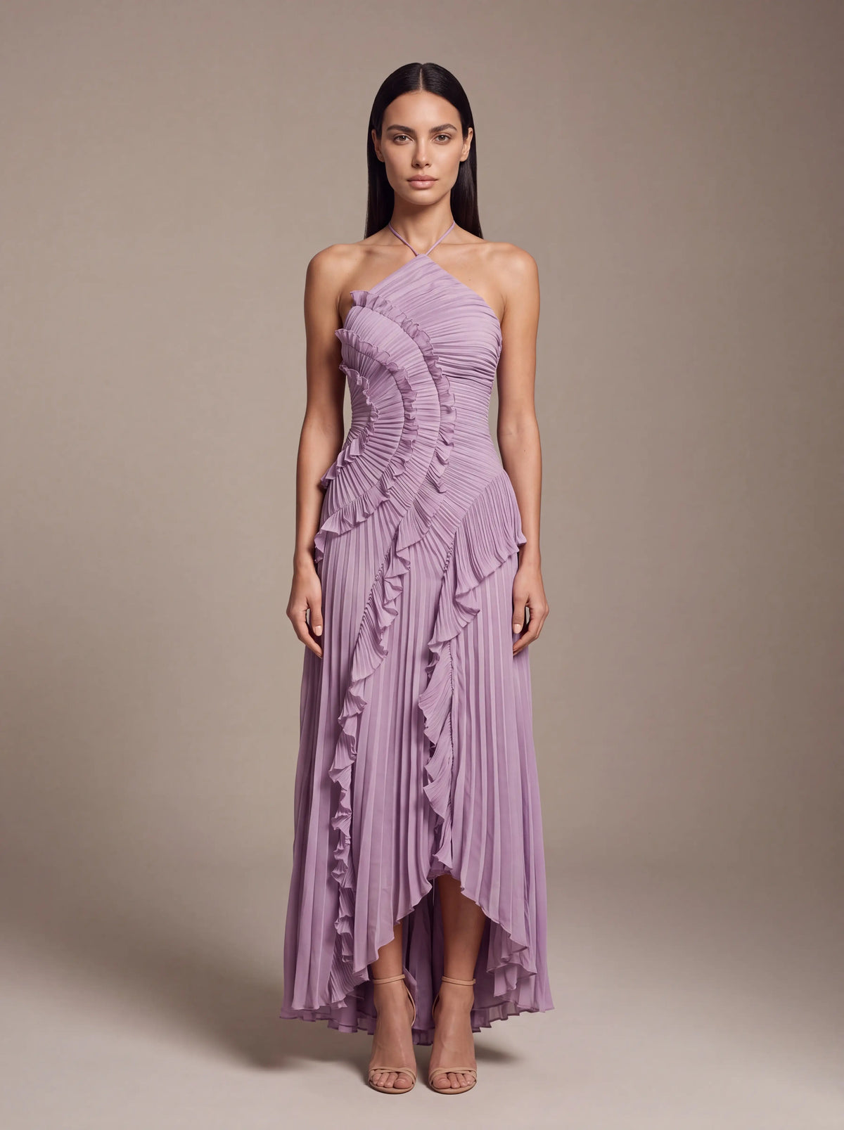 Aurelia Satin Maxi Dress Pink 1
