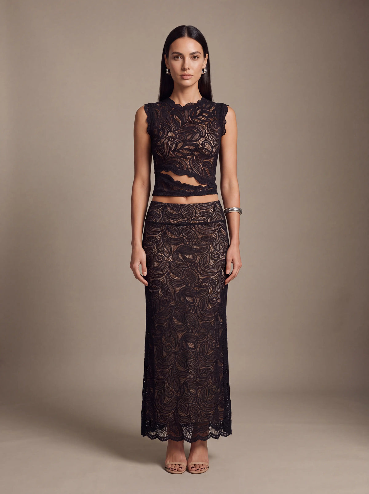 Lina Lace Slip Dress Red 1