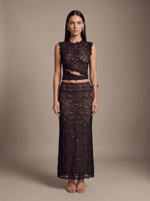 Lina Lace Slip Dress Black 1