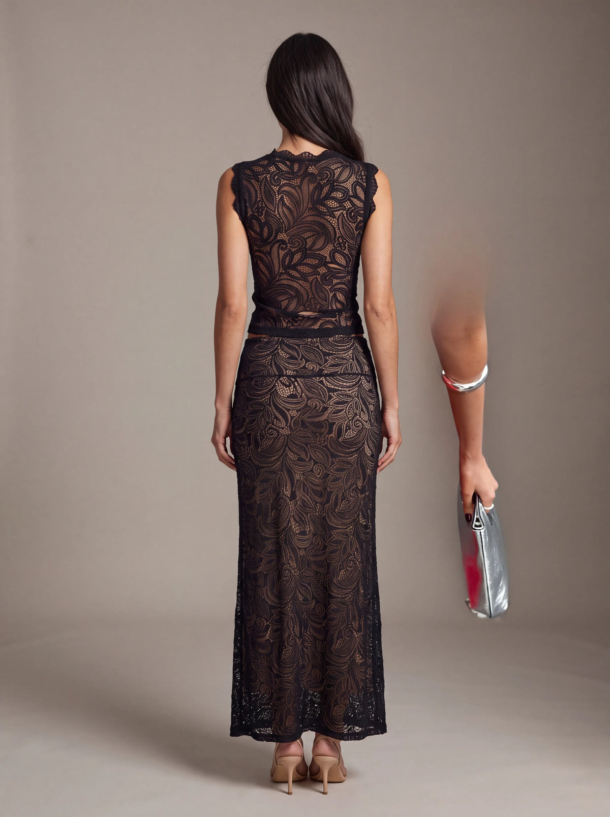 Lina Lace Slip Dress Black 3