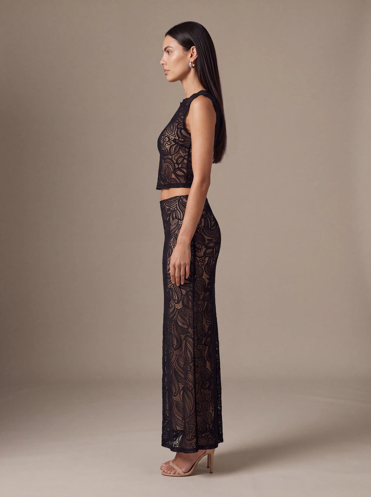Lina Lace Slip Dress Red 4