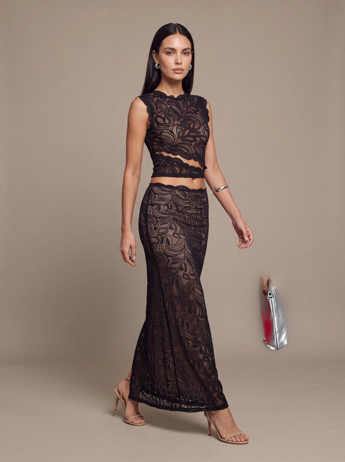 Lina Lace Slip Dress Red 5