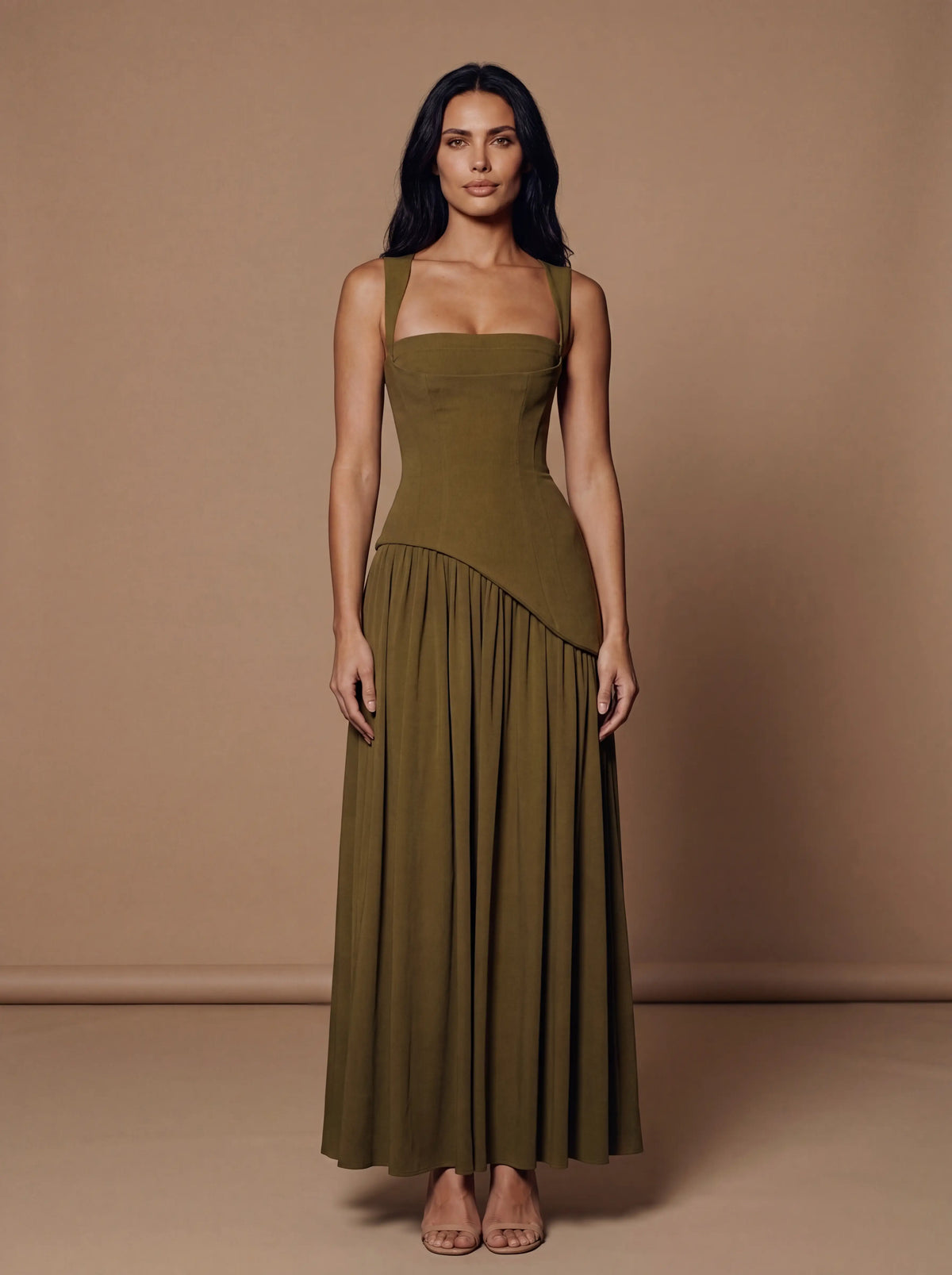 Eleanor Maxi Dress Deep Olive 5