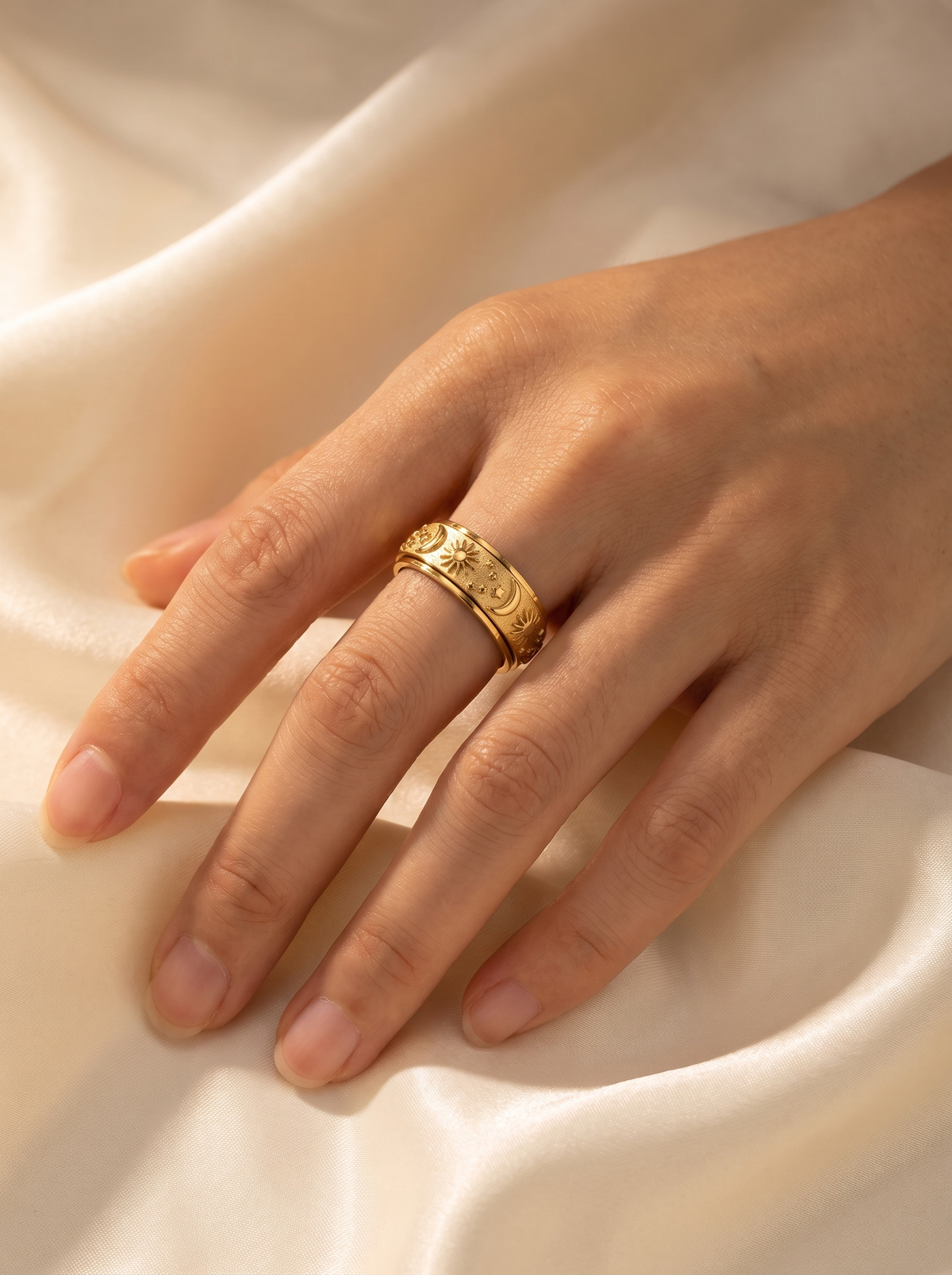 Celestine Rotatable Celestial Band Ring 2
