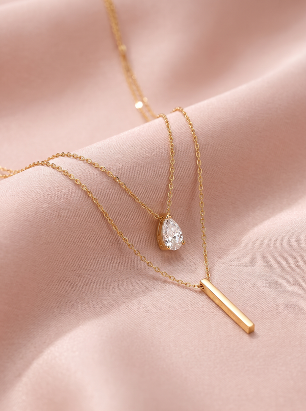 Aurelia Layered Gold Bar Necklace