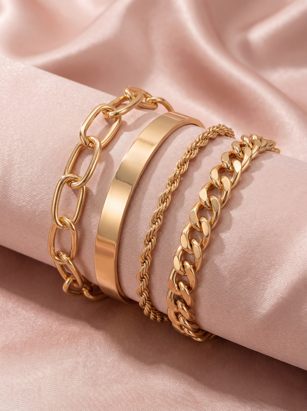 Celestine Gold Bracelet Set