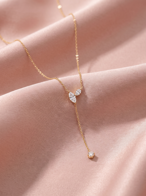 Celeste Diamond Plunge Necklace 1