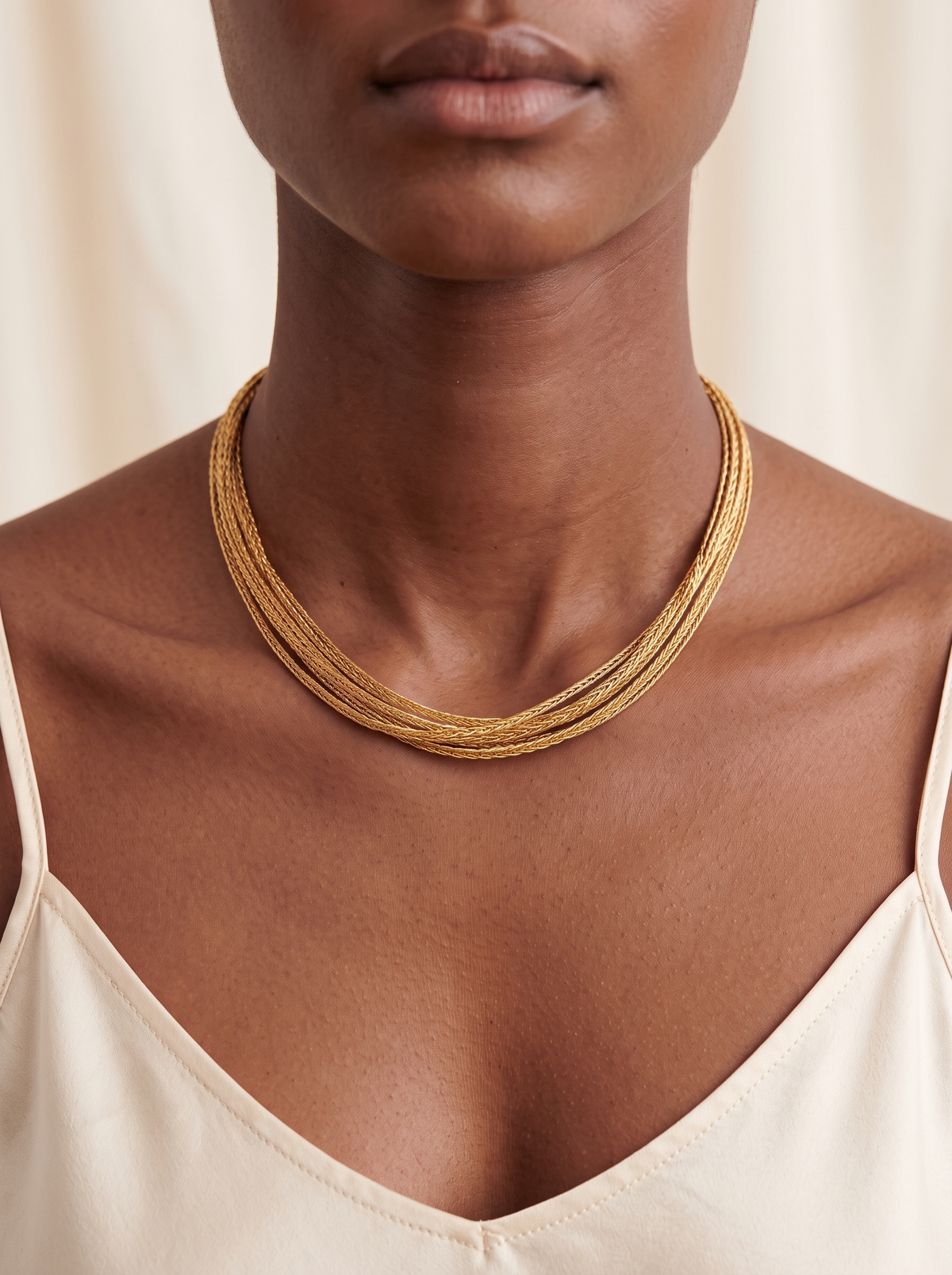 Gigi Gold Brass Necklace Gold 2