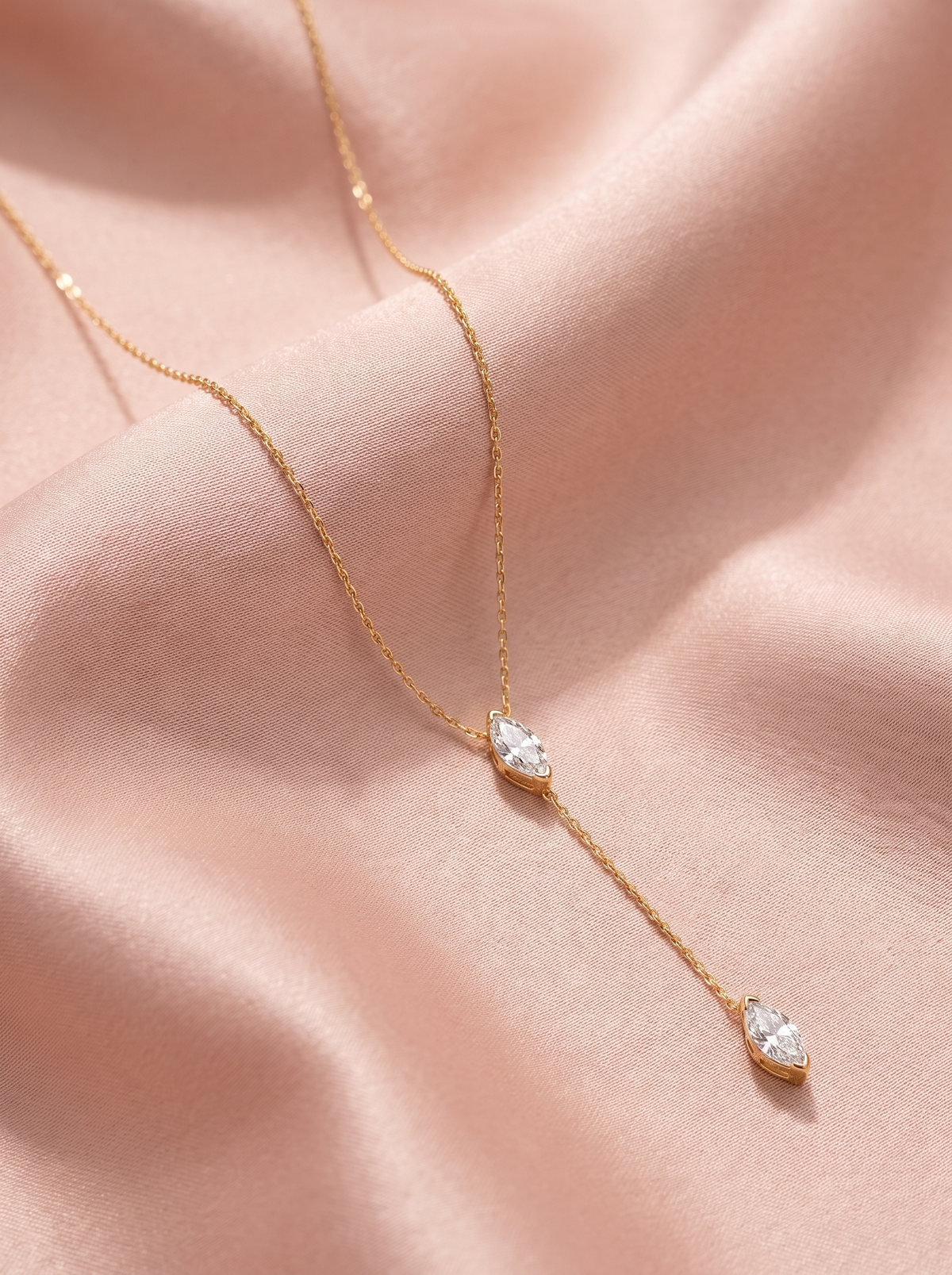 Delphine Gold Y Necklace Gold 1