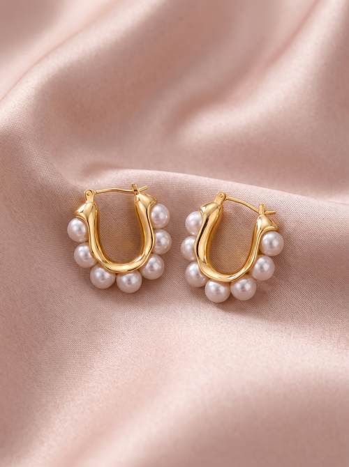 Lumiere Pearl Cluster Earrings Multi 1