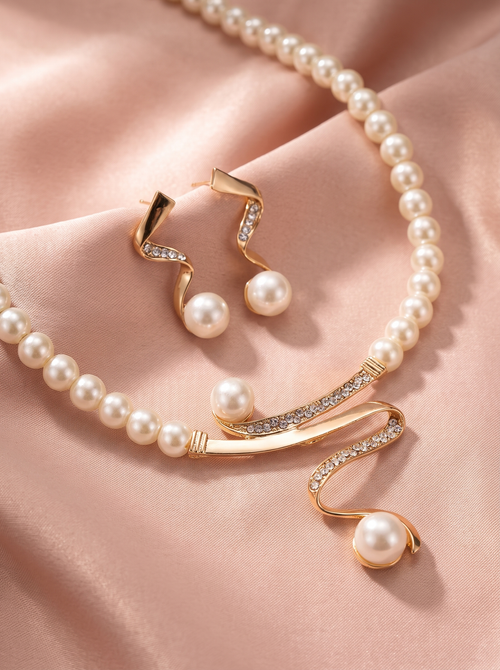 Adeline Pearl Necklace Set 1