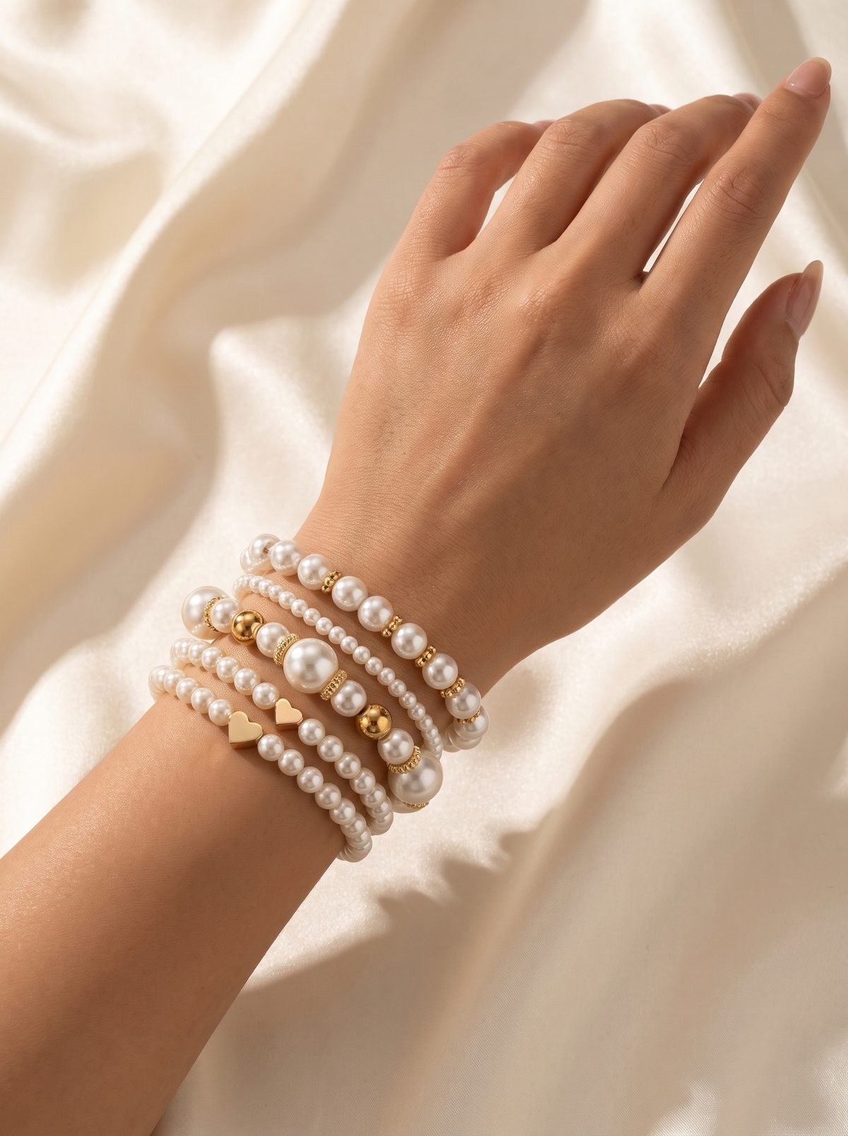 Blythe Pearl Stacking Bracelet Set Multi 2