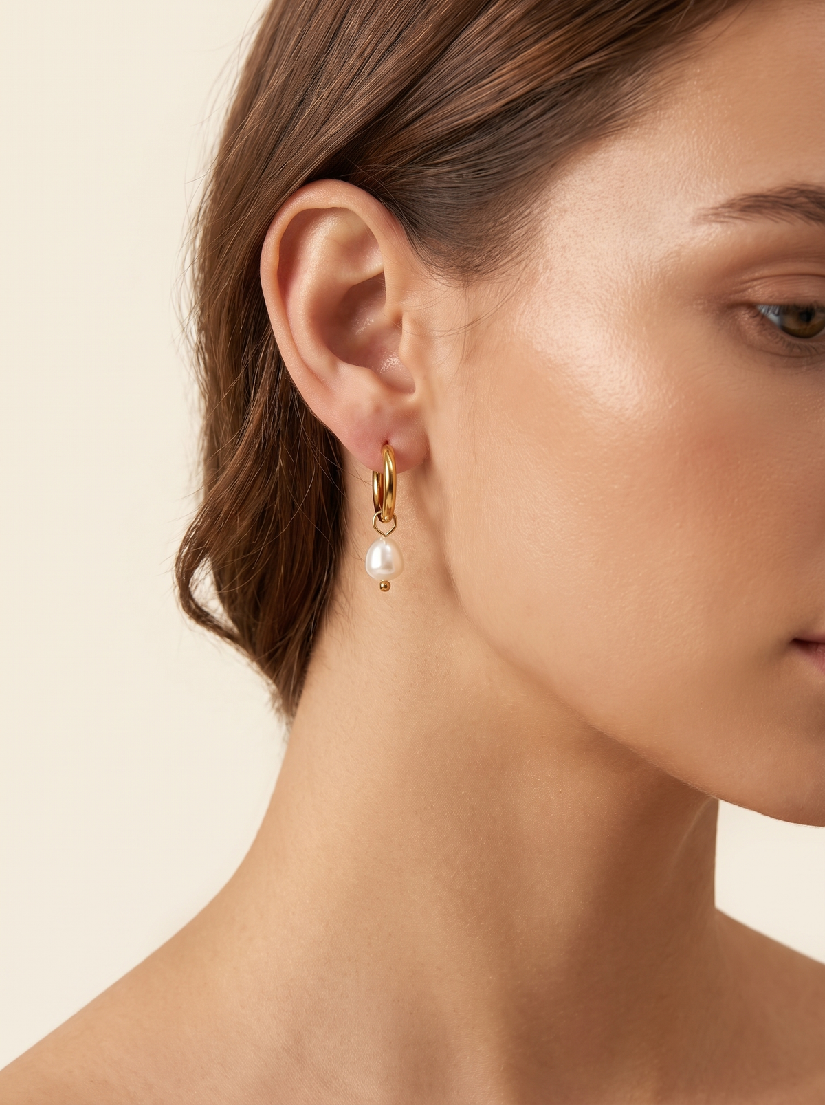 Larkspur Pearl Hoop Earrings Multi 2