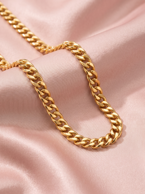 Margot Gold Chunky Cuban Link Necklace 1