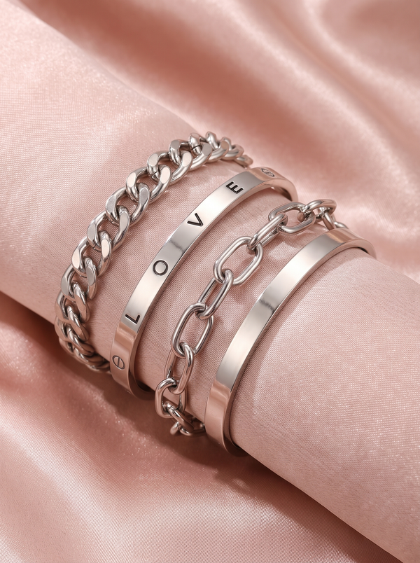 Elan White Gold Bracelet Set