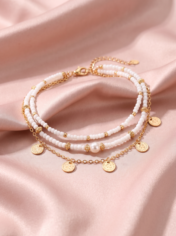 Coastal Charm Layered Anklet Set