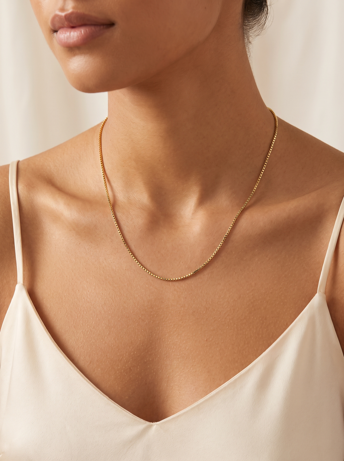 Odette Gold Box Necklace Gold 2