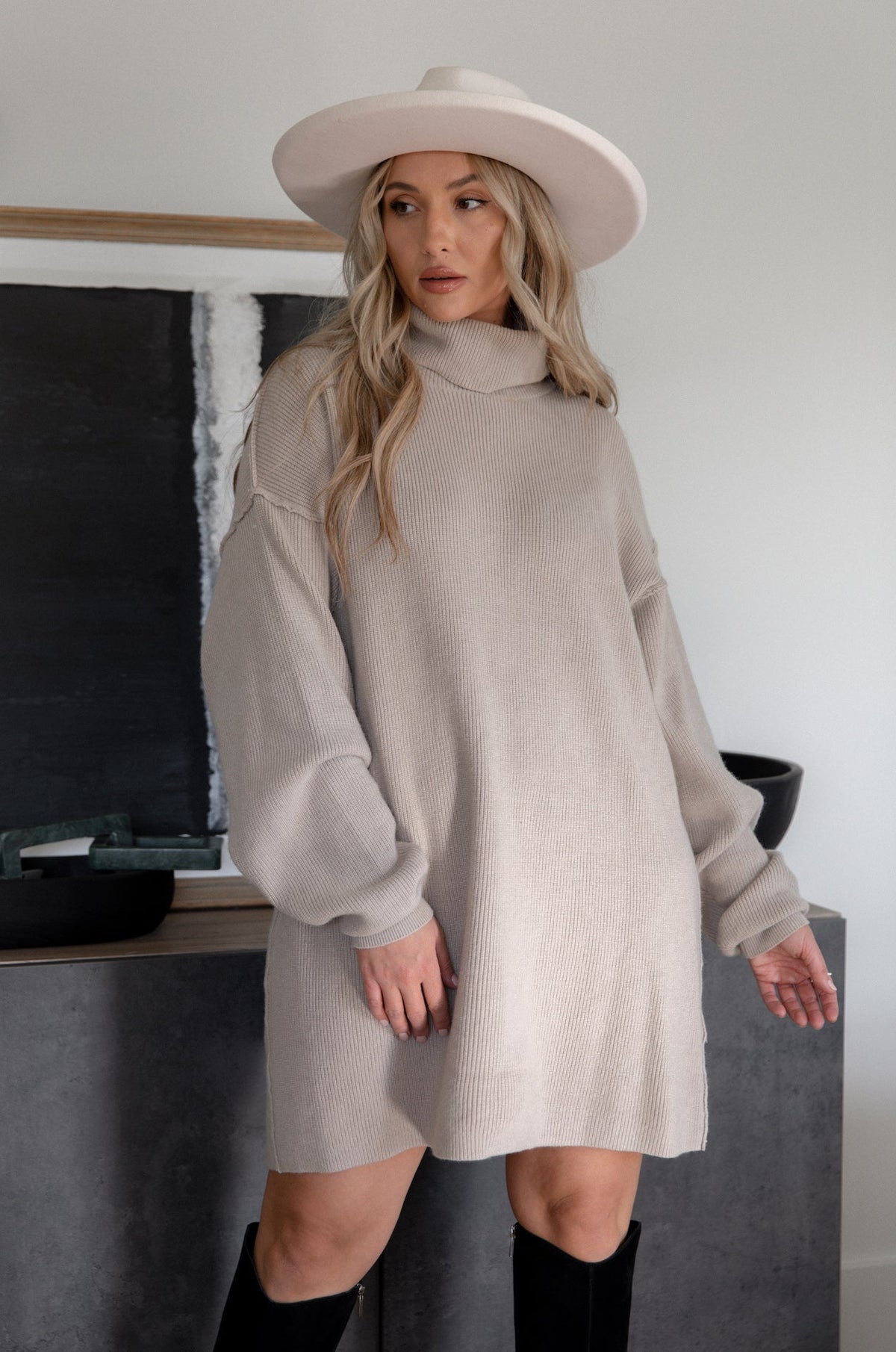 Margot Turtleneck Sweater Dress Multi 1