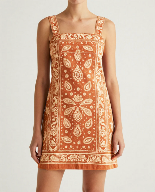 Valentina Structured Mini Dress in Rust Earth 1