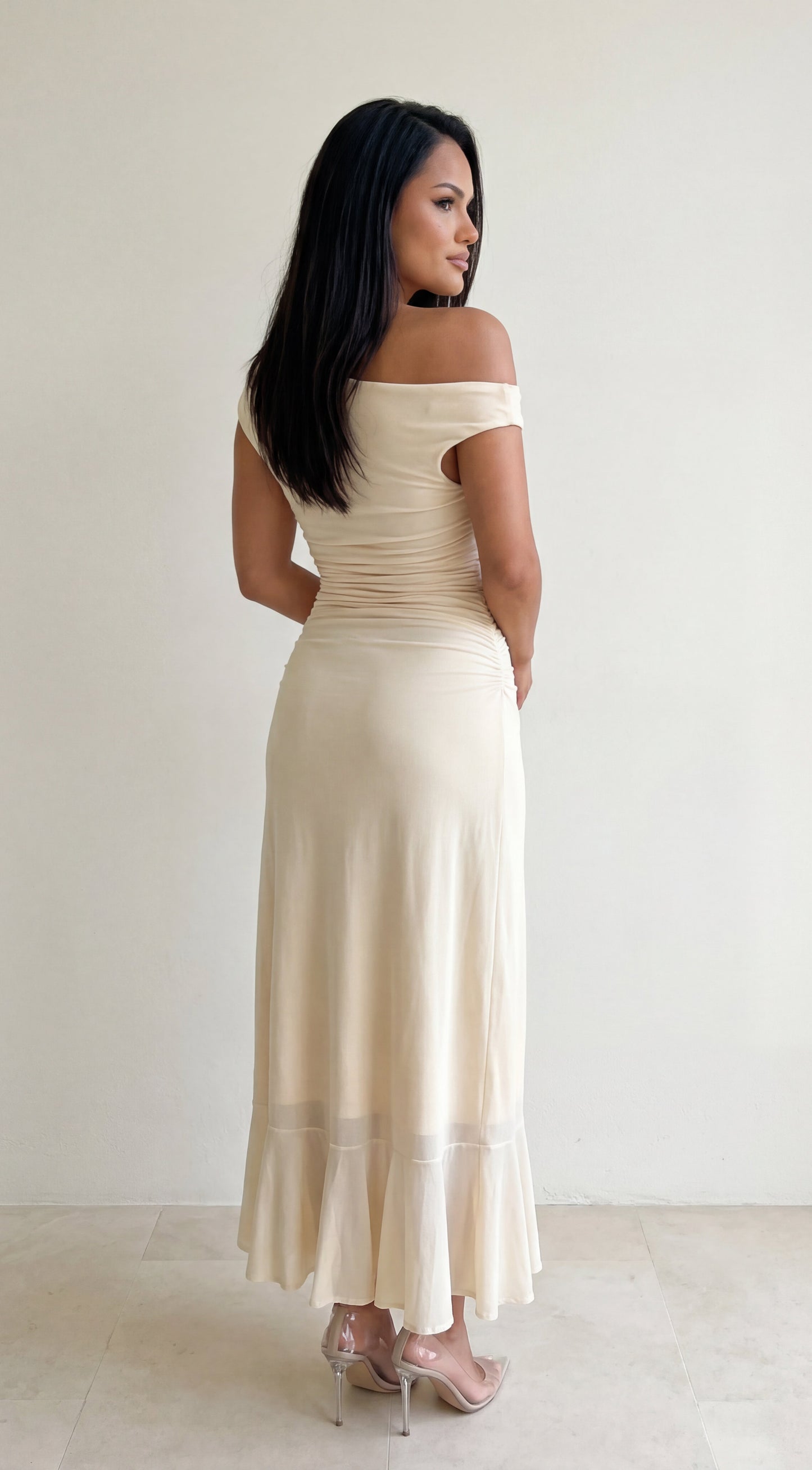 Aurelia Off-Shoulder Maxi Dress in Butter Yellow Butter Yellow 4