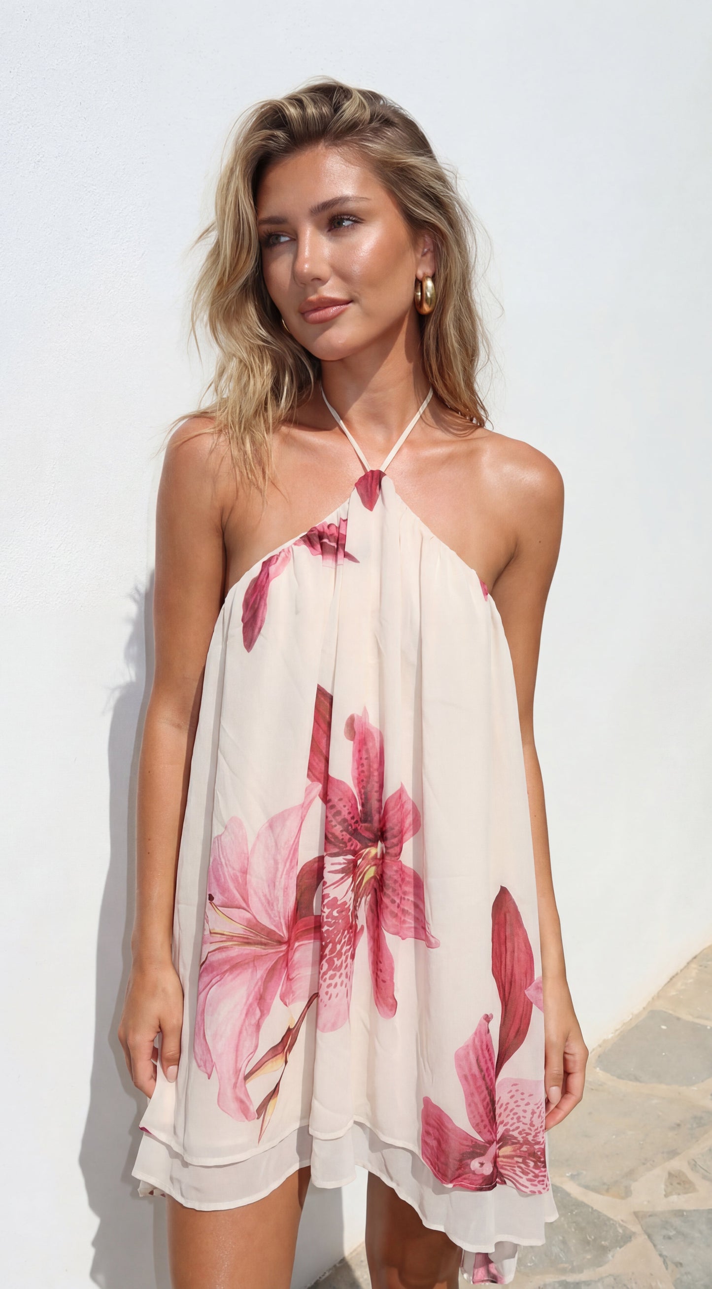Margot Floral Mini Dress Cream Multi 8
