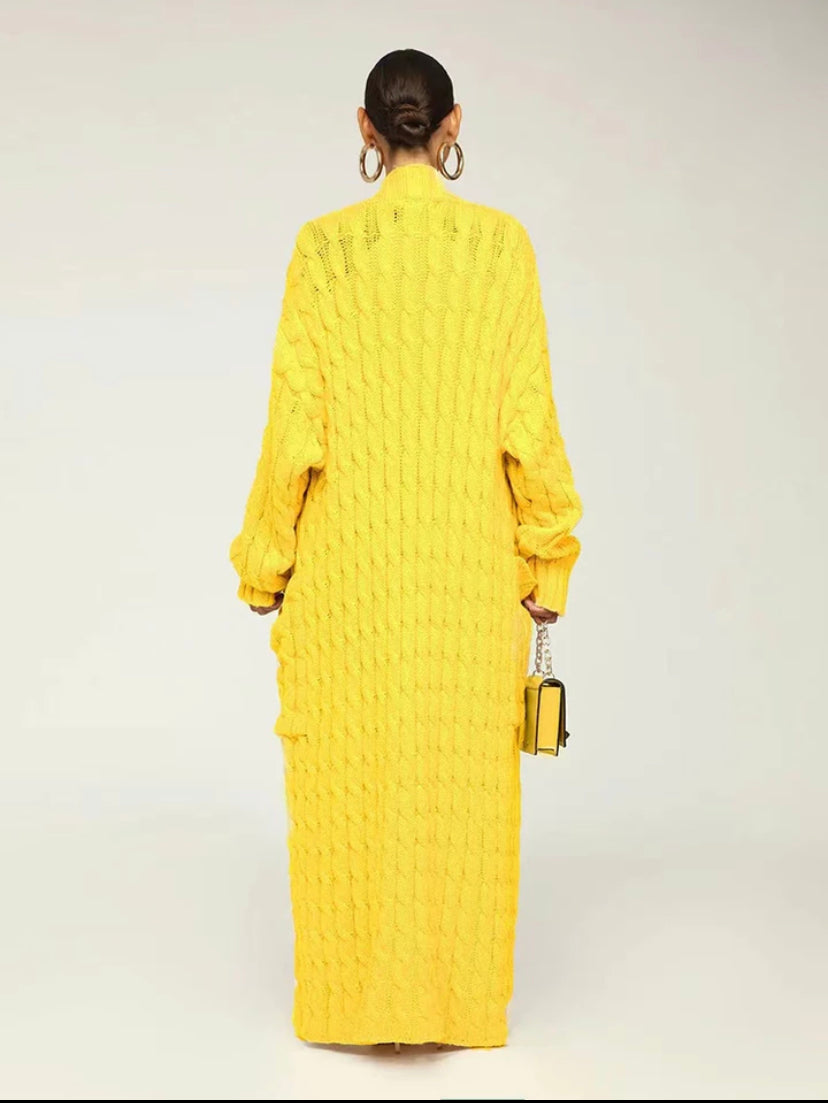 Influence Cardigan in Cream Mustard Yellow 3