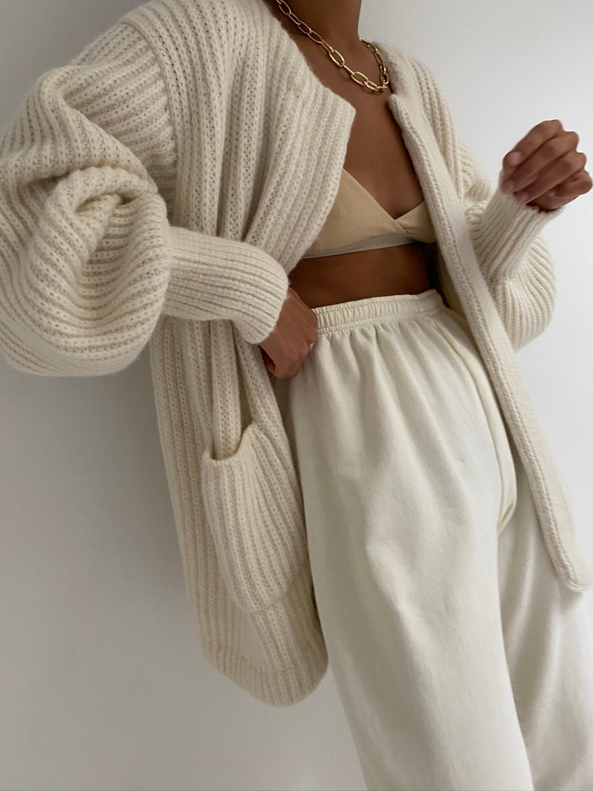 Dylan Knit Sweater Cardigan Ivory 3