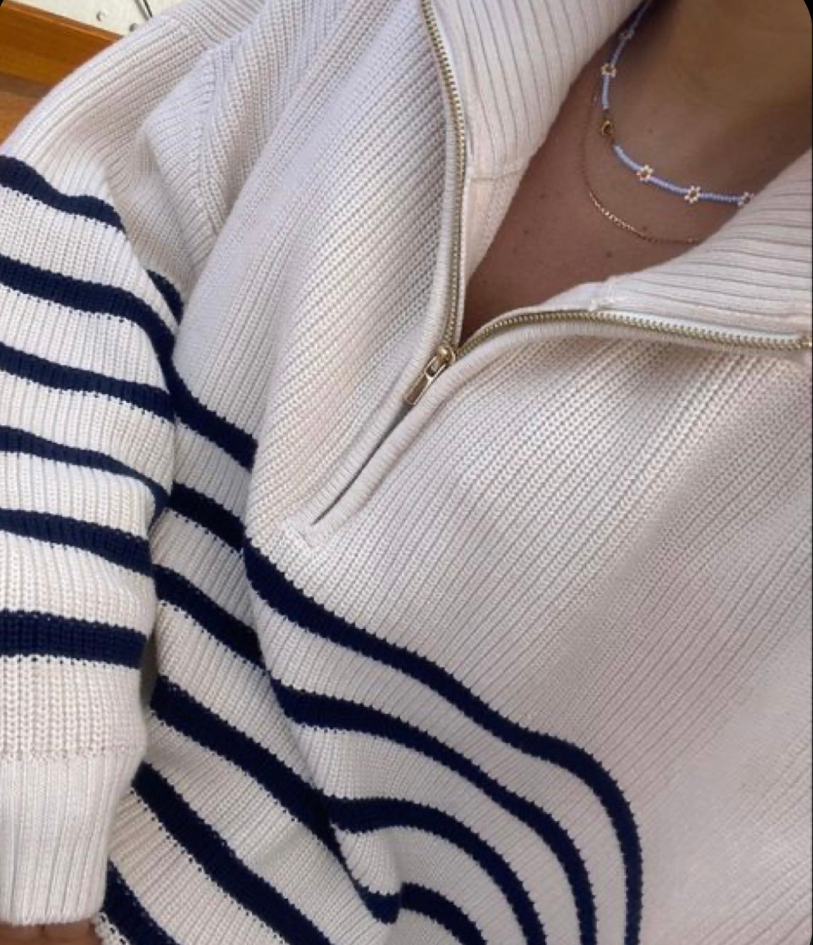 Juniper Striped Knit Sweater Black 5