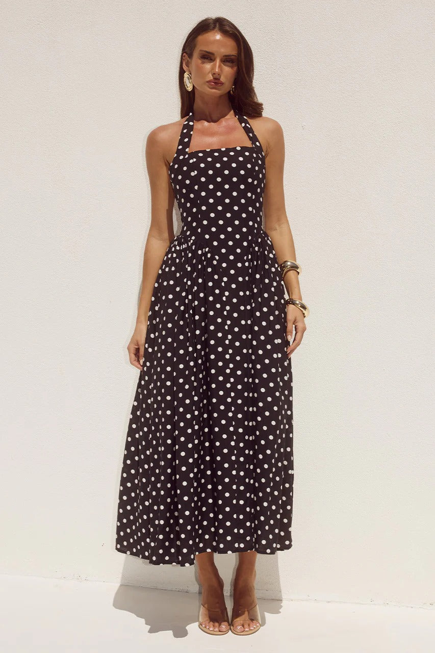 Sammi Polka Midi Dress Black/White Polka 1