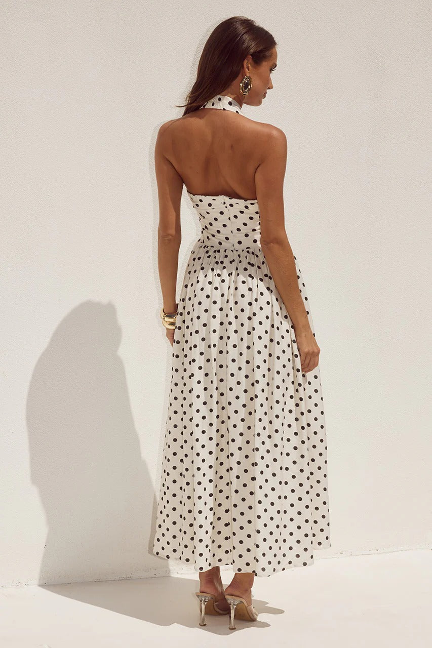Sammi Polka Midi Dress Cream/Black Polka 2