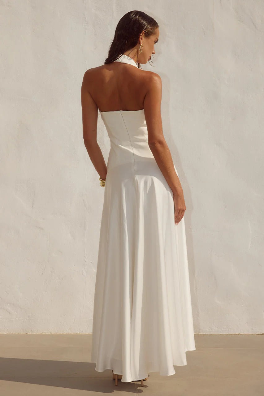 Odina Palm Maxi Dress Ivory 2