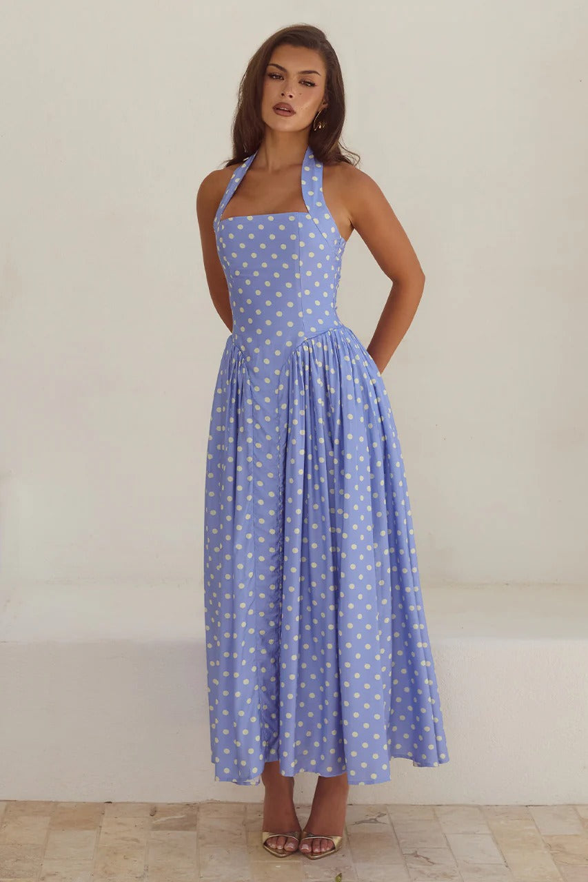 Sammi Polka Midi Dress Chocolate 1
