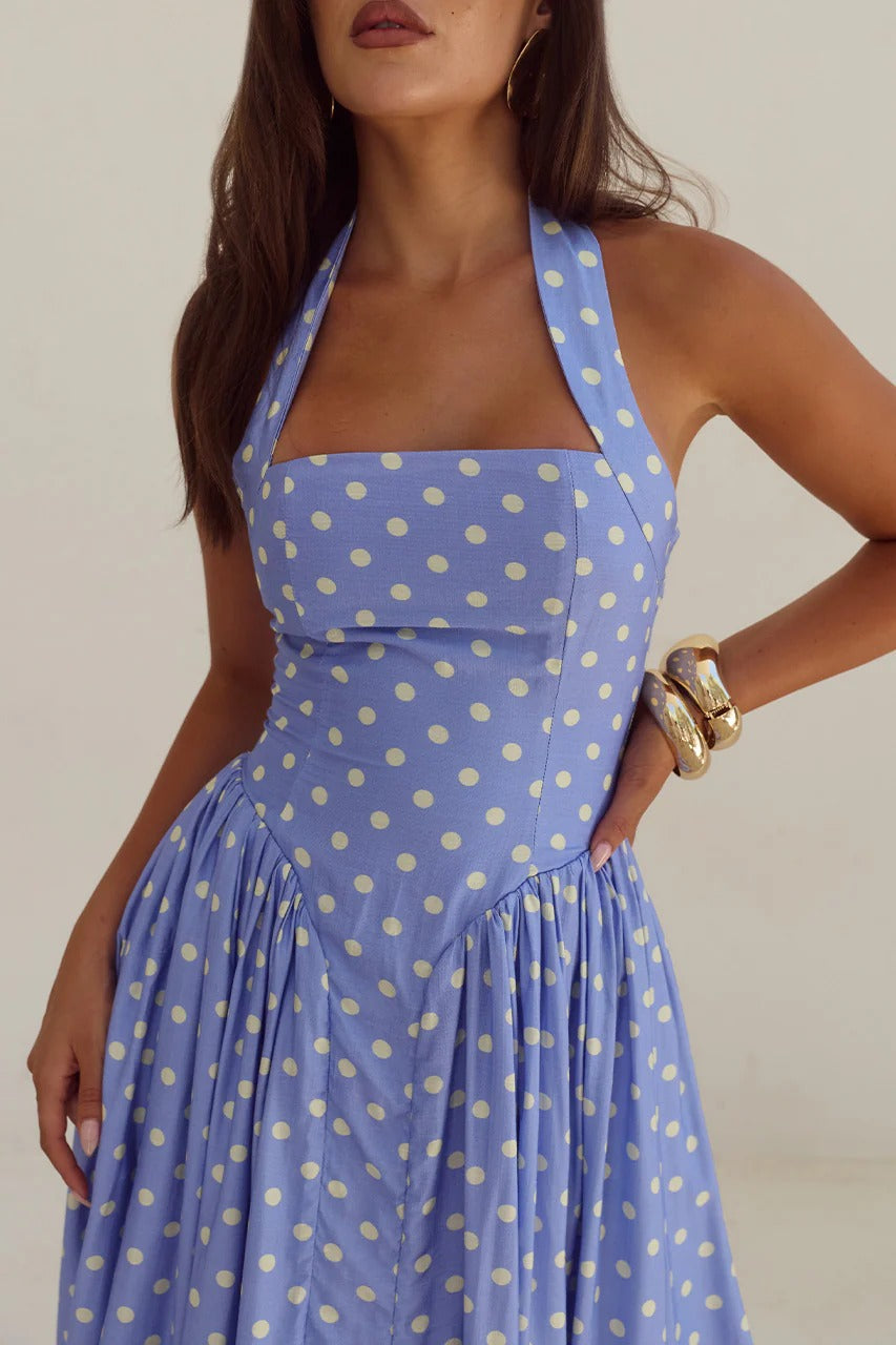 Sammi Polka Midi Dress Chocolate 5