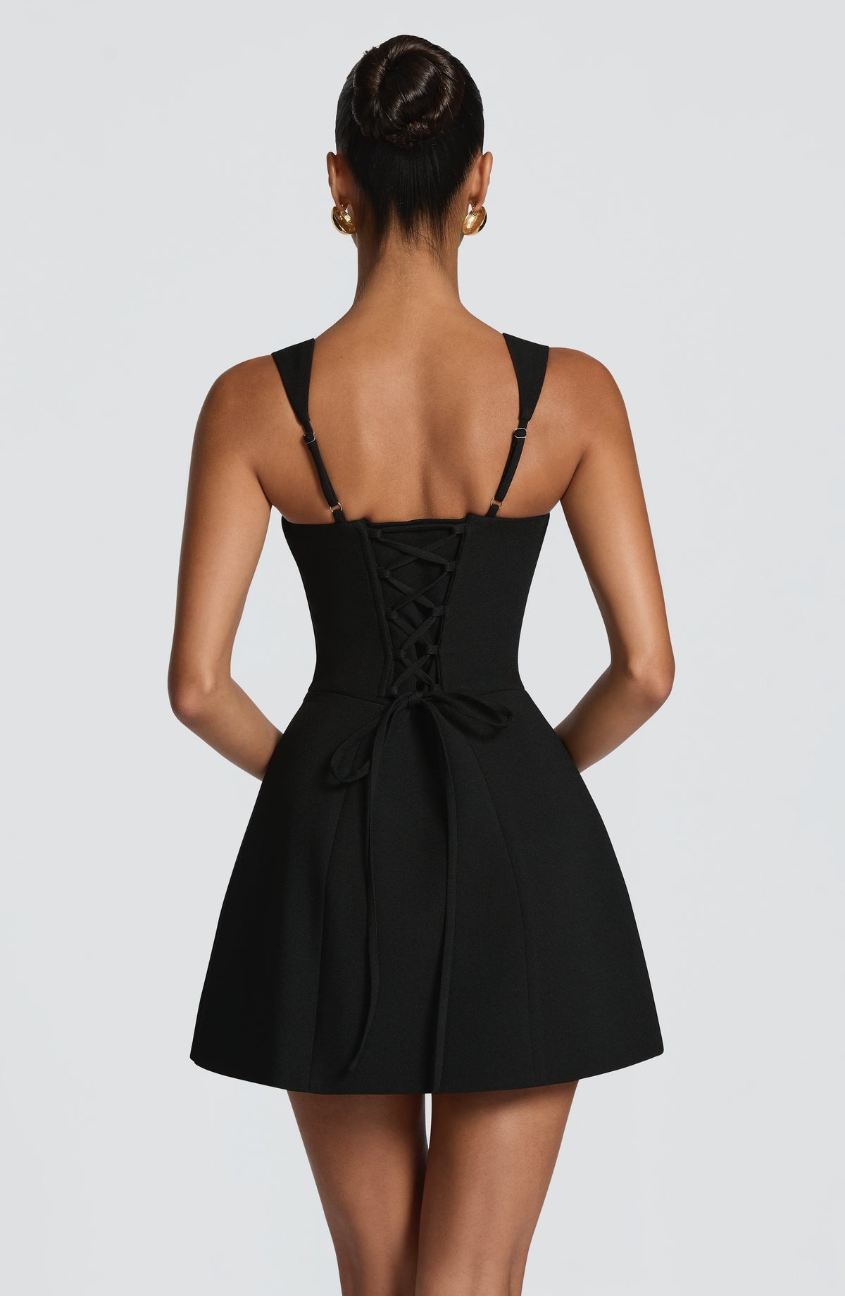 Iona Satin Mini Dress Black 2