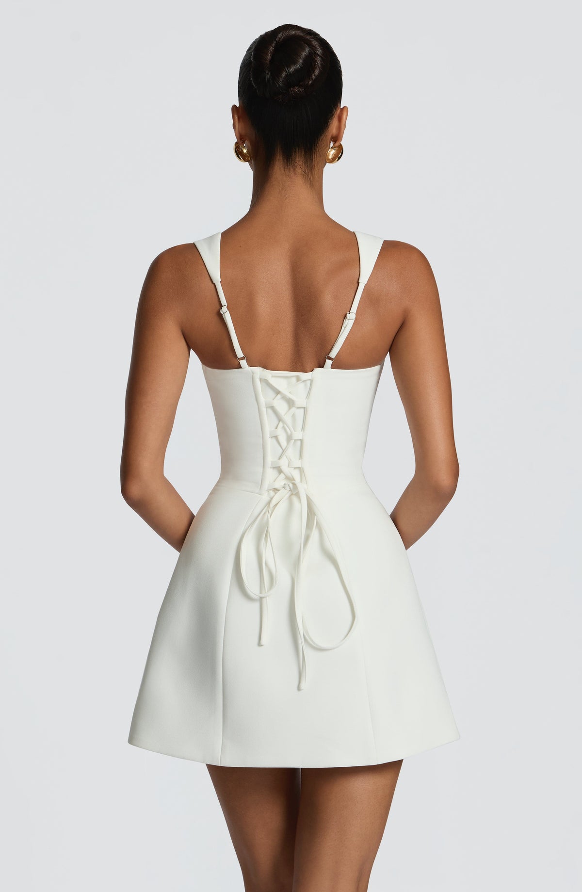 Iona Satin Mini Dress Ivory 2