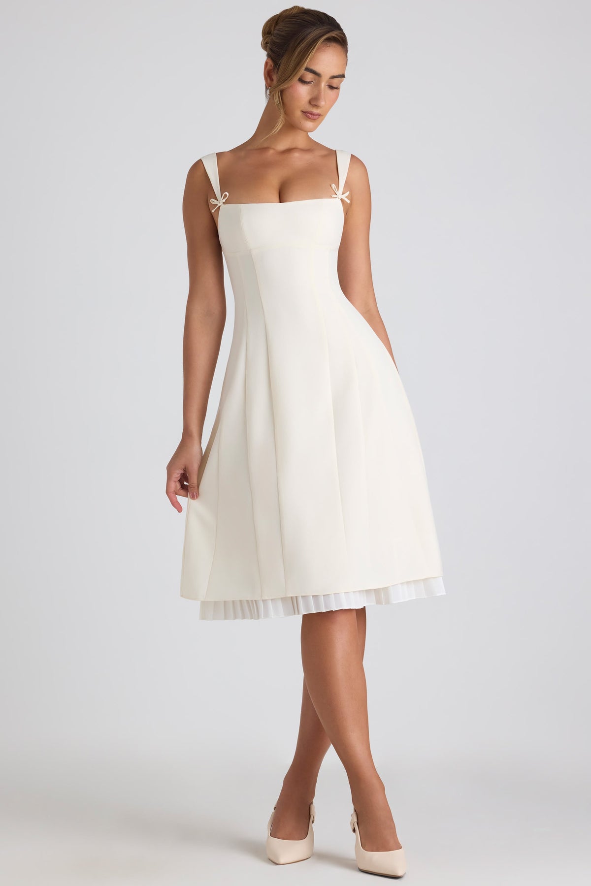 Renata Pleated A-Line Mini Dress Black 14