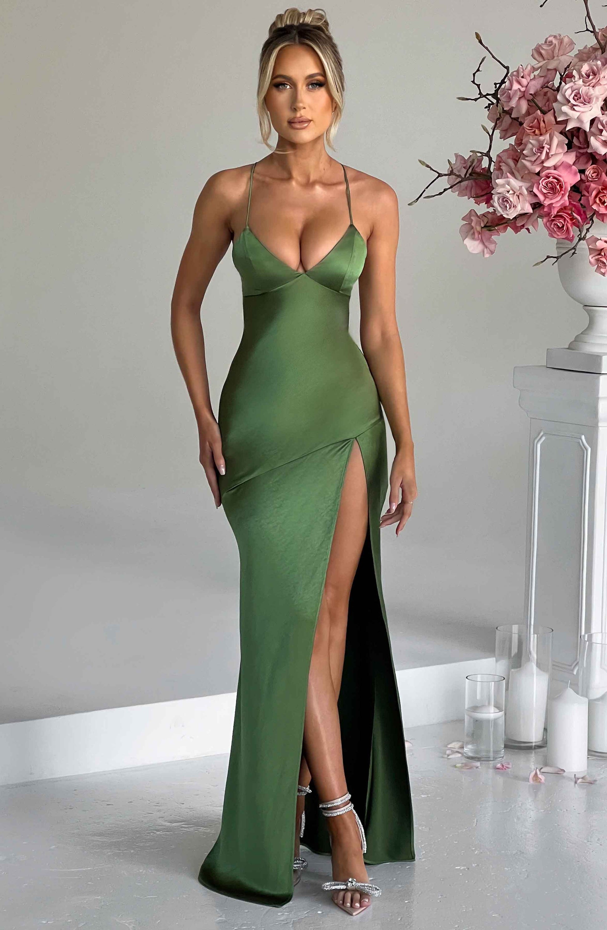 Isobel Maxi Dress in Black Emerald 1