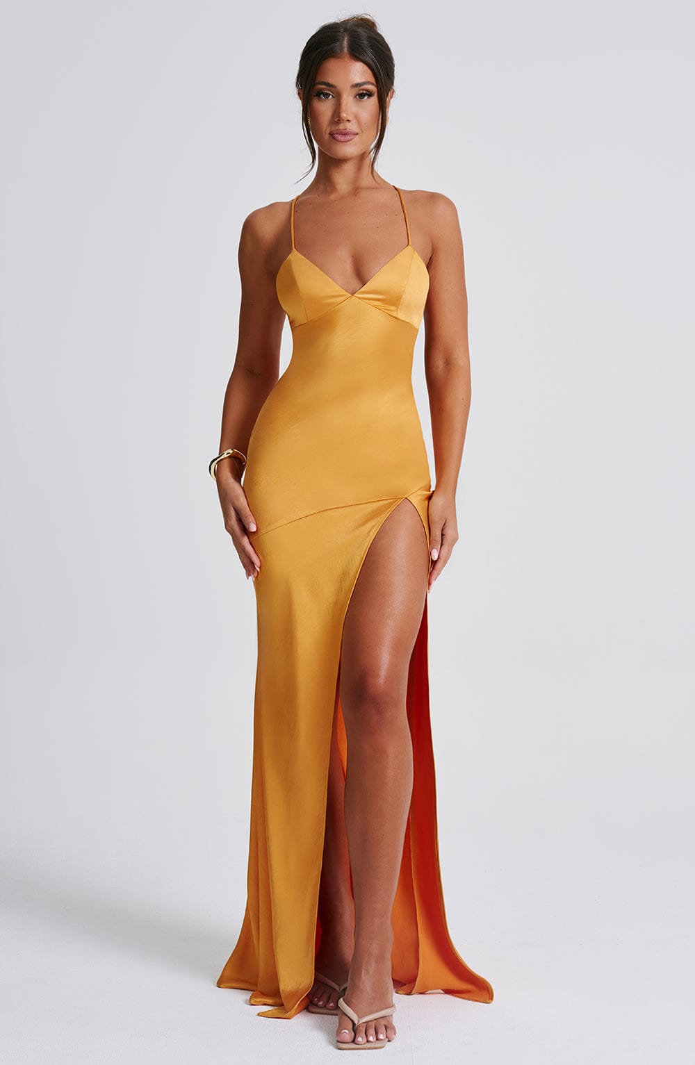 Isobel Maxi Dress in Black Tangerine 4